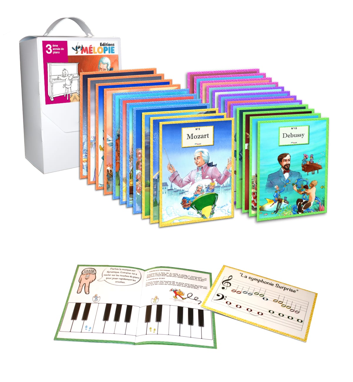 Méthode piano enfant ludique, exercices de solfège, partition