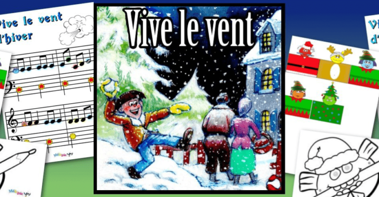 Partition Vive le vent, activités manuelles sur l'hiver, jeu de piano